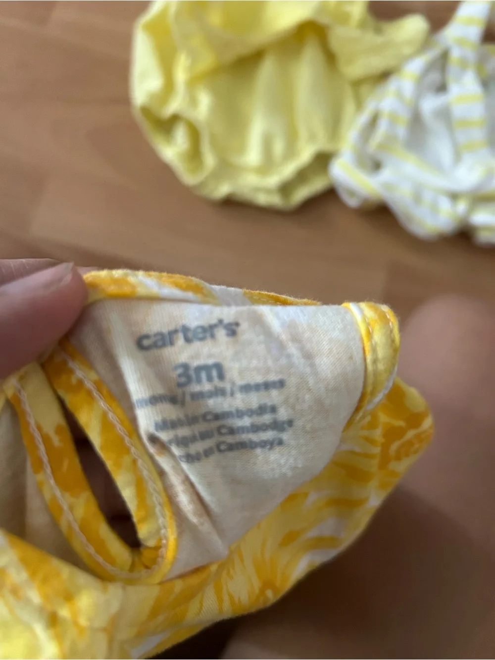 Carter's Yellow Baby Girls 3-Piece Romper Set